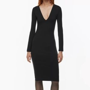Babaton contour v-neck long sleeve dress